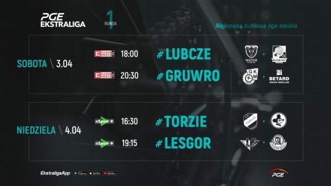 Znamy godziny spotkań pierwszej i drugiej kolejki Ekstraligi!