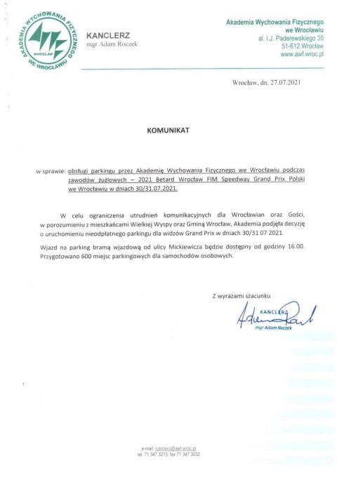 Dodatkowe 600 miejsc na Grand Prix we Wrocławiu.