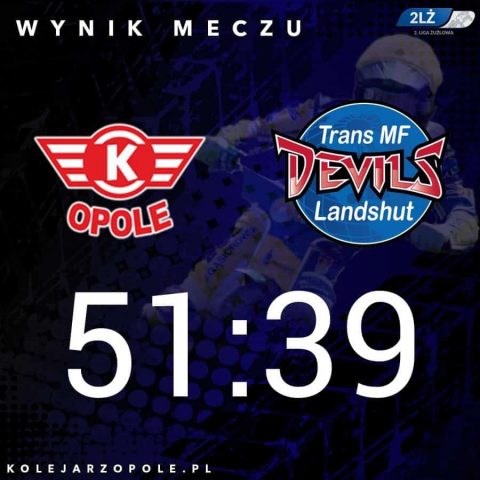 Kolejarz Opole nie dał szansy wyjścia z 40 punktów Landshut Devils. Podusmowanie meczu.