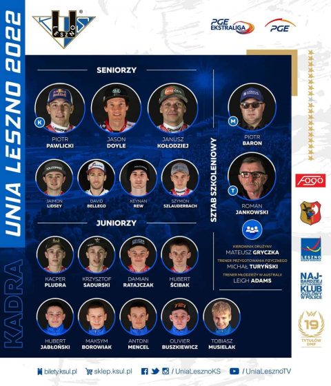 Unii Leszno oficjalnie ogłosiła skład na sezon 2022!