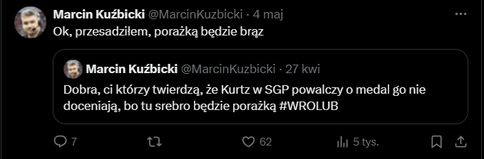 Damian Ratajczak bez czwartego biegu. Kibice pytają: dlaczego? 3 obraz 2025 05 05 183857201