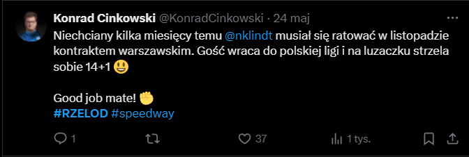 Żużel. Przegląd żużlowego środowiska. Świetna postawa Kowalskiego i Drabika 4 obraz 2025 05 26 214729766