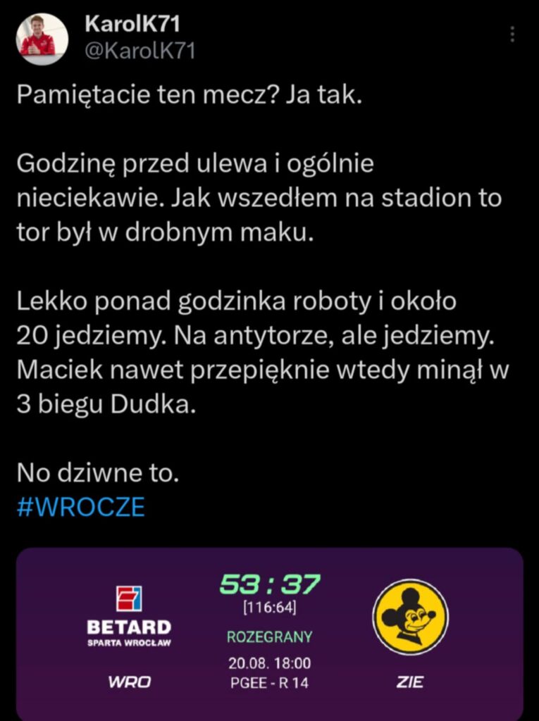 Żużel. Problemy z torem we Wrocławiu i pogrom w Grudziądzu. Najciekawsze wpisy minionego weekendu! 2 510893ea ac87 419b a699 d93fdf95efa6