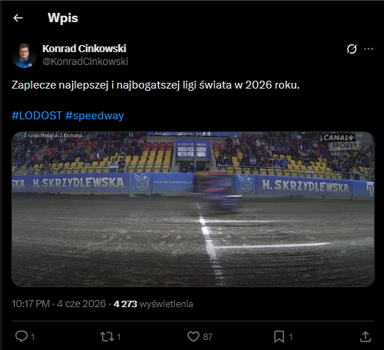 Żużel. Te wpisy mówią wszystko. Przegląd żużlowego internetu po weekendzie 1 Zrzut ekranu 2026 06 08 181146