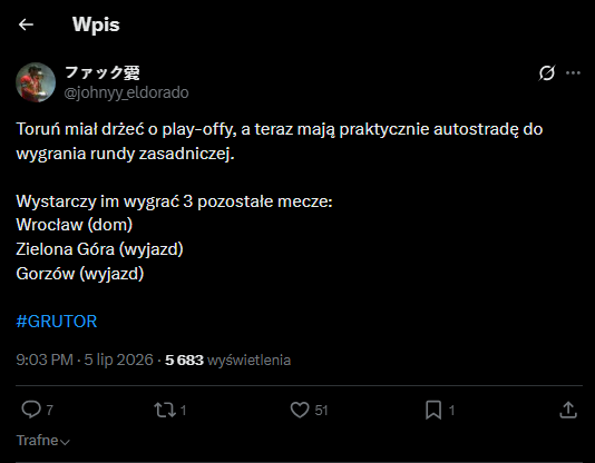 Żużel. Przegląd żużlowego internetu po weekendzie 8 Zrzut ekranu 2026 07 06 173345